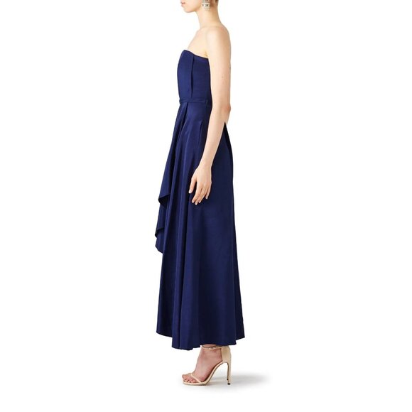 Hunter Bell Navy Blue Strapless Bailey Gown maxi dress Size 2 41305 - Picture 4 of 16
